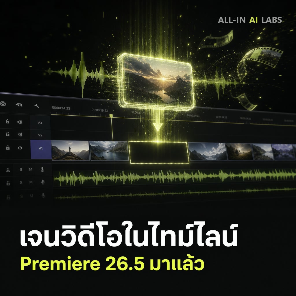 Poster ข่าว Adobe Premiere 26.5 เปิดตัว Generative Media Tool เจนวิดีโอลงไทม์ไลน์