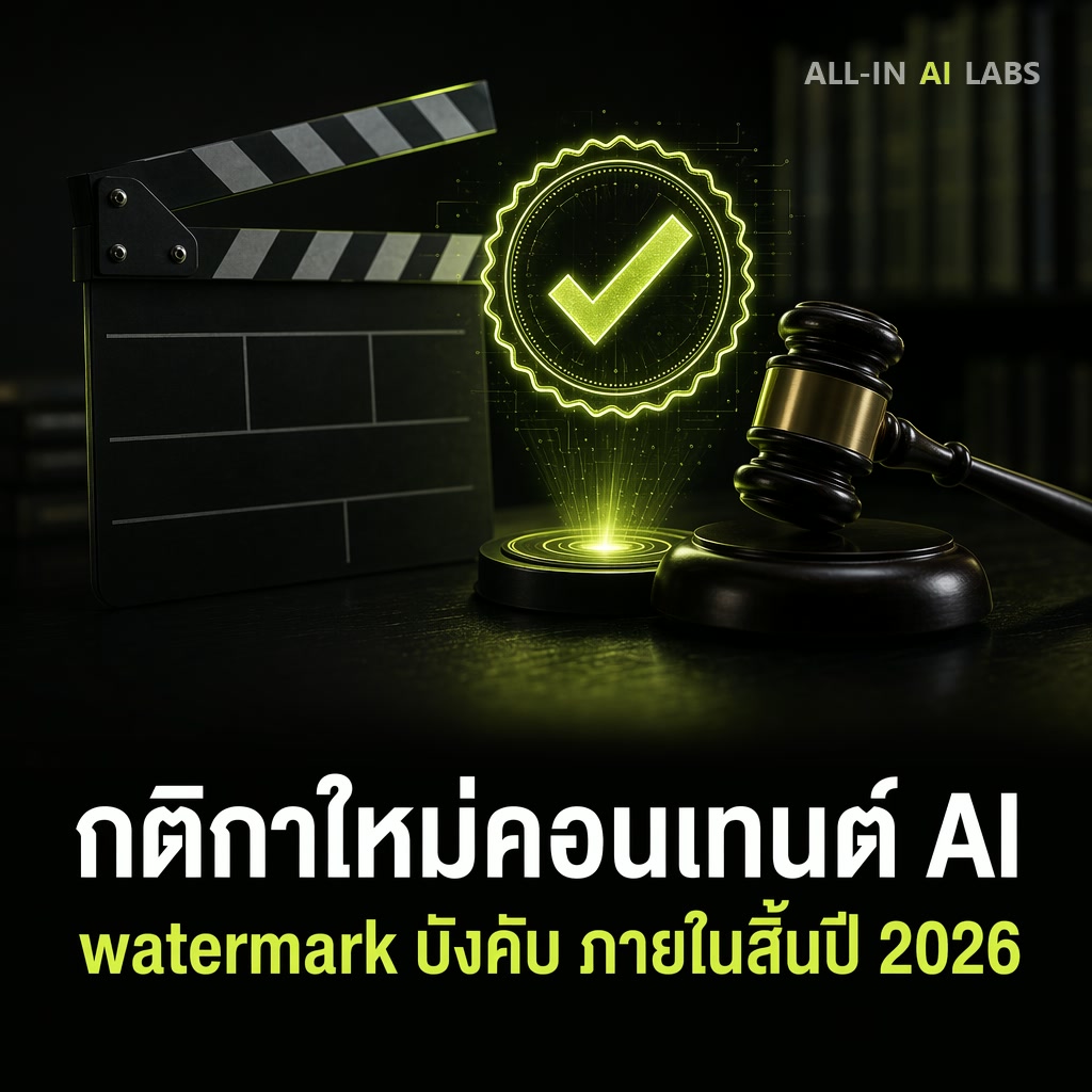 Poster ข่าวกติกาใหม่คอนเทนต์ AI ปี 2026