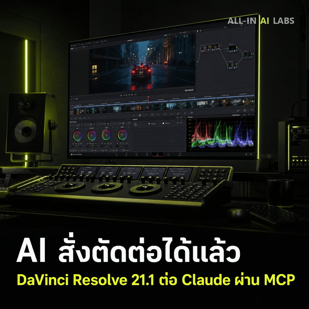 Poster ข่าว DaVinci Resolve 21.1 เพิ่ม MCP server ให้ AI assistant สั่งตัดต่อได้