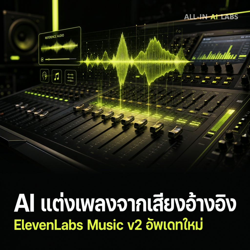 Poster ข่าว ElevenLabs Music v2 เพิ่มฟีเจอร์ References และ Vocals