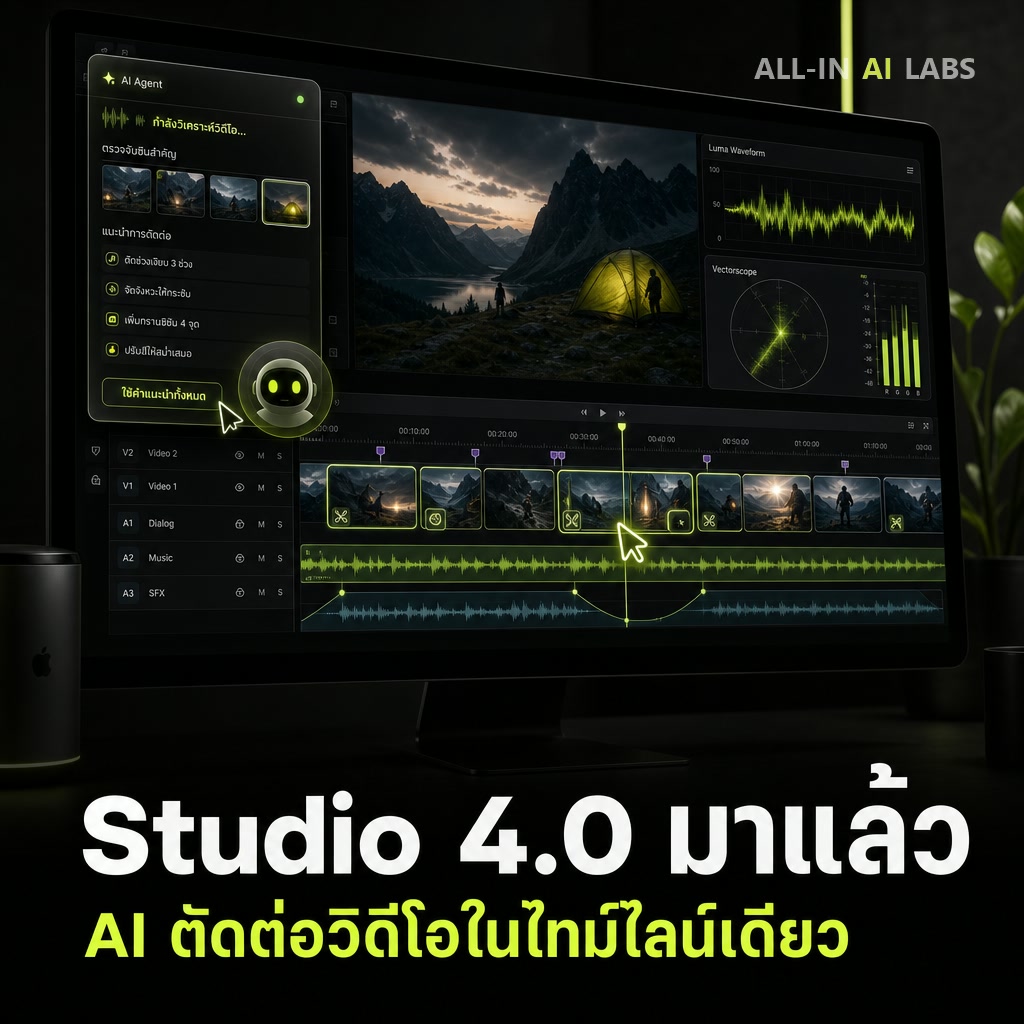 Poster ข่าว ElevenLabs เปิดตัว Studio 4.0 วิดีโอเอดิเตอร์ AI