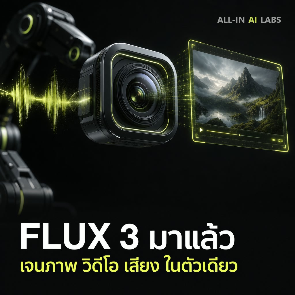 Poster ข่าว FLUX 3 จาก Black Forest Labs เจนภาพ วิดีโอ เสียง ในโมเดลเดียว