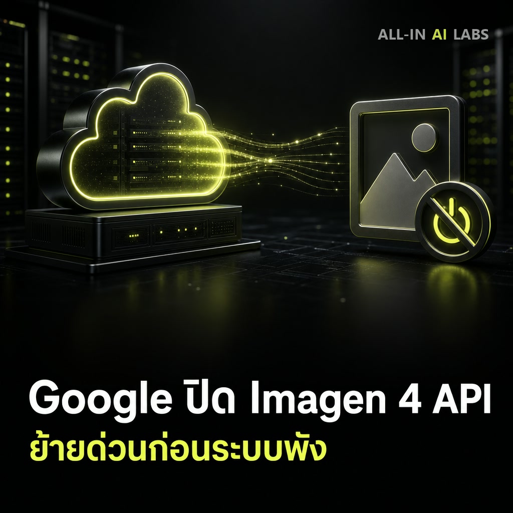 Poster ข่าว Google ปิด Imagen 4 API วันที่ 17 สิงหาคม 2026 ย้ายไป Gemini 3.1 Flash Image