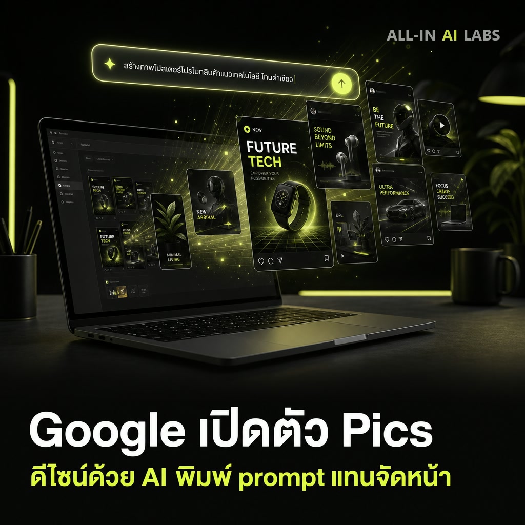 Poster ข่าว Google เปิดตัว Pics เครื่องมือดีไซน์ AI ท้าชน Canva
