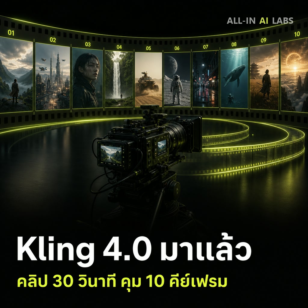 Poster ข่าว Kling 4.0 เจนวิดีโอ 30 วินาที คุม 10 คีย์เฟรม