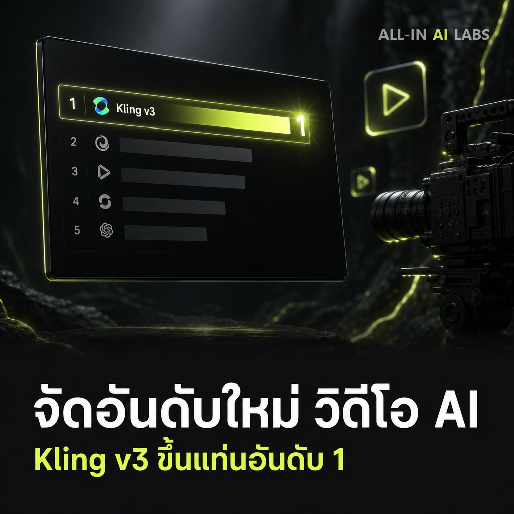 Poster ข่าว Kling v3 ขึ้นอันดับ 1 กระดานจัดอันดับโมเดลวิดีโอ AI
