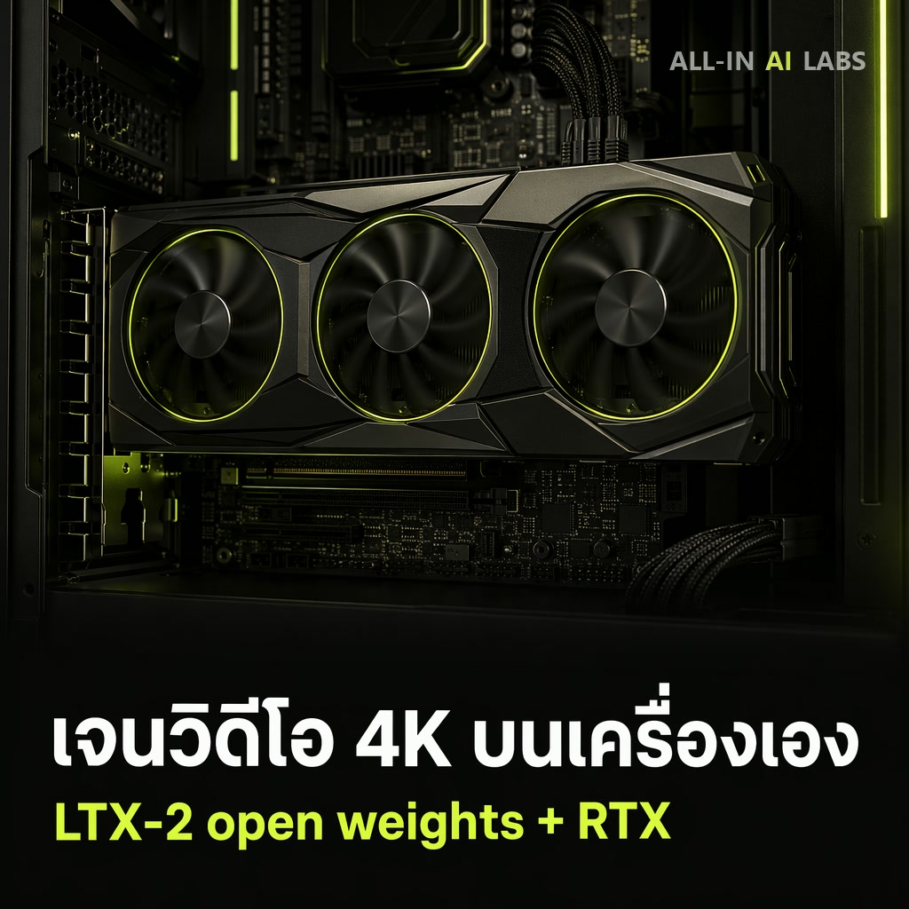 Poster ข่าว LTX-2 + NVIDIA RTX เจนวิดีโอ 4K บนเครื่องตัวเอง
