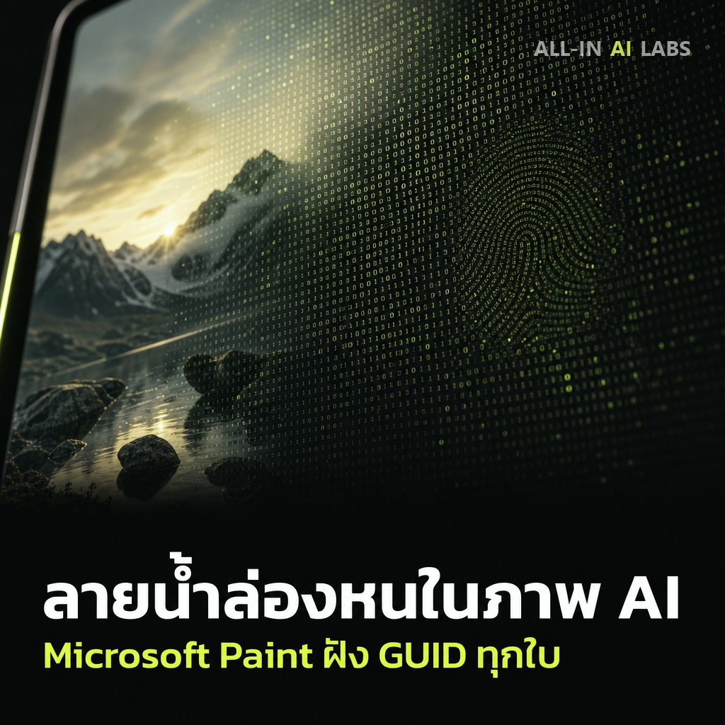 Poster ข่าว Microsoft Paint และ Photos ฝัง GUID ล่องหนในภาพ AI