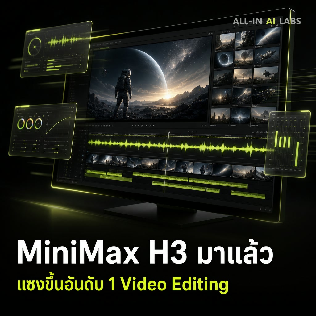Poster ข่าว MiniMax H3 ขึ้นอันดับ 1 Video Editing Leaderboard