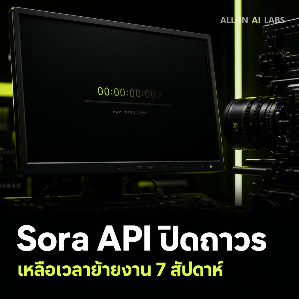 Poster ข่าว Sora API ปิดตัวถาวร 24 กันยายน 2026