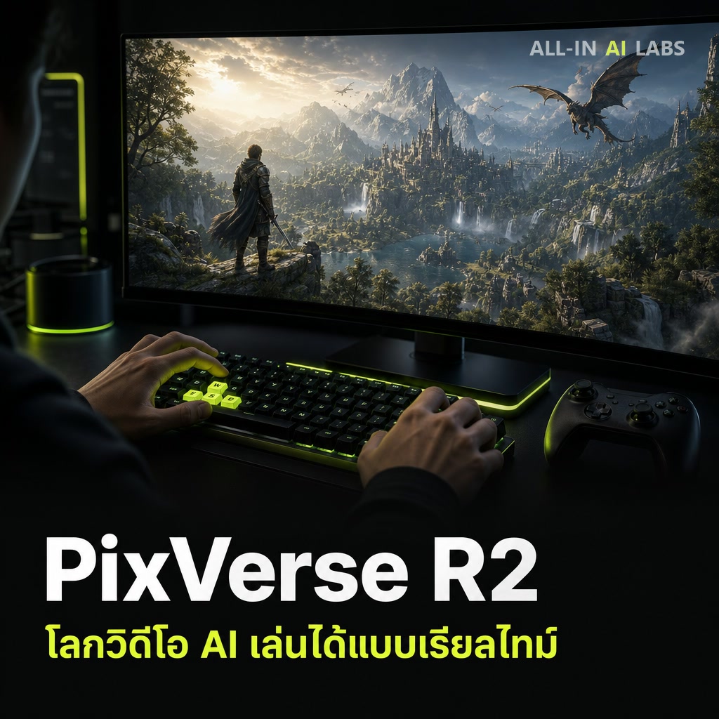 Poster ข่าว PixVerse R2 โลกวิดีโอ AI เล่นได้แบบเรียลไทม์
