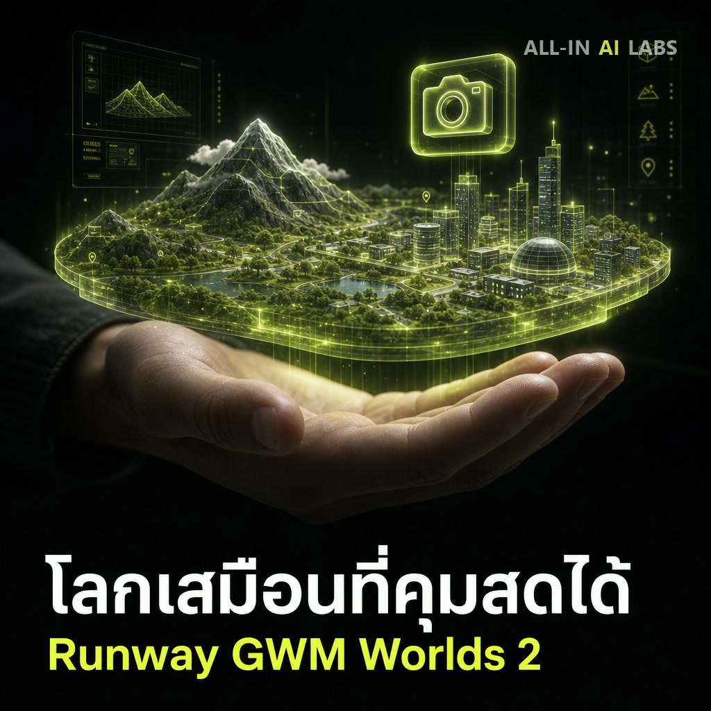 Poster ข่าว Runway เปิดตัว GWM Worlds 2 โมเดล AI สร้างโลกเสมือนแบบ real-time