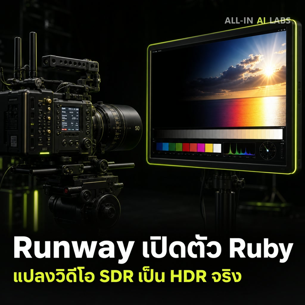 Poster ข่าว Runway เปิดตัวโมเดล Ruby แปลงวิดีโอ SDR เป็น HDR