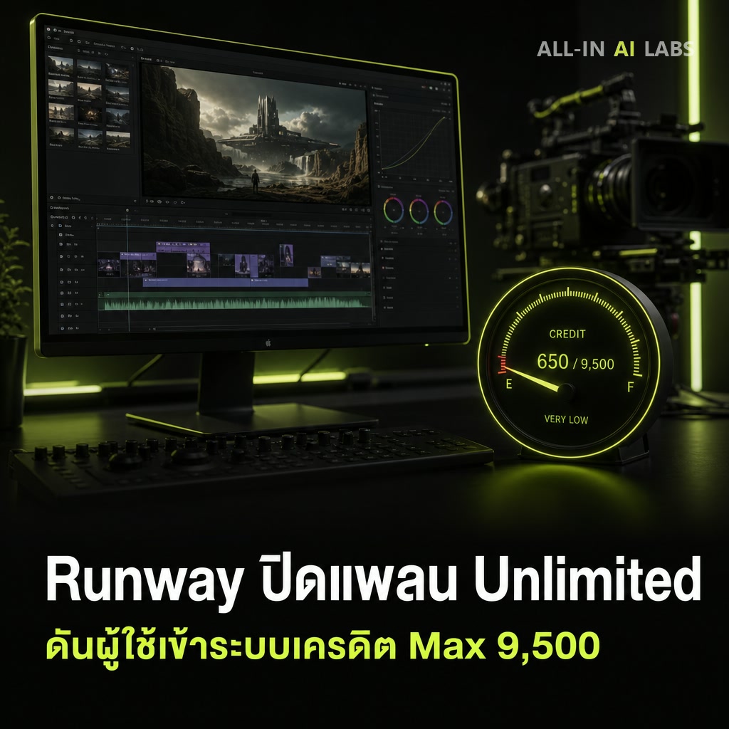 Poster ข่าว Runway ปิดแพลน Unlimited ย้ายผู้ใช้เข้าระบบเครดิต Max