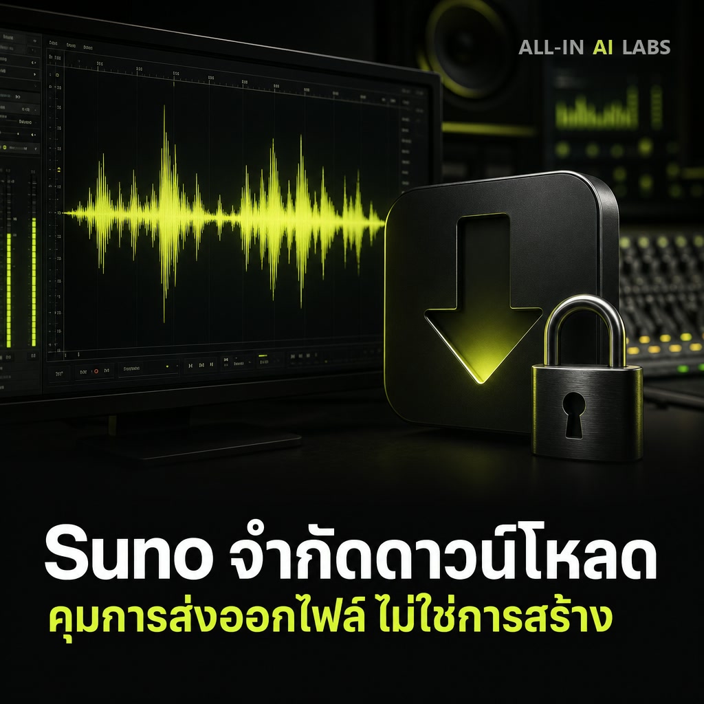 Poster ข่าวกฎจำกัดการดาวน์โหลดของ Suno เริ่มมีผลบังคับใช้